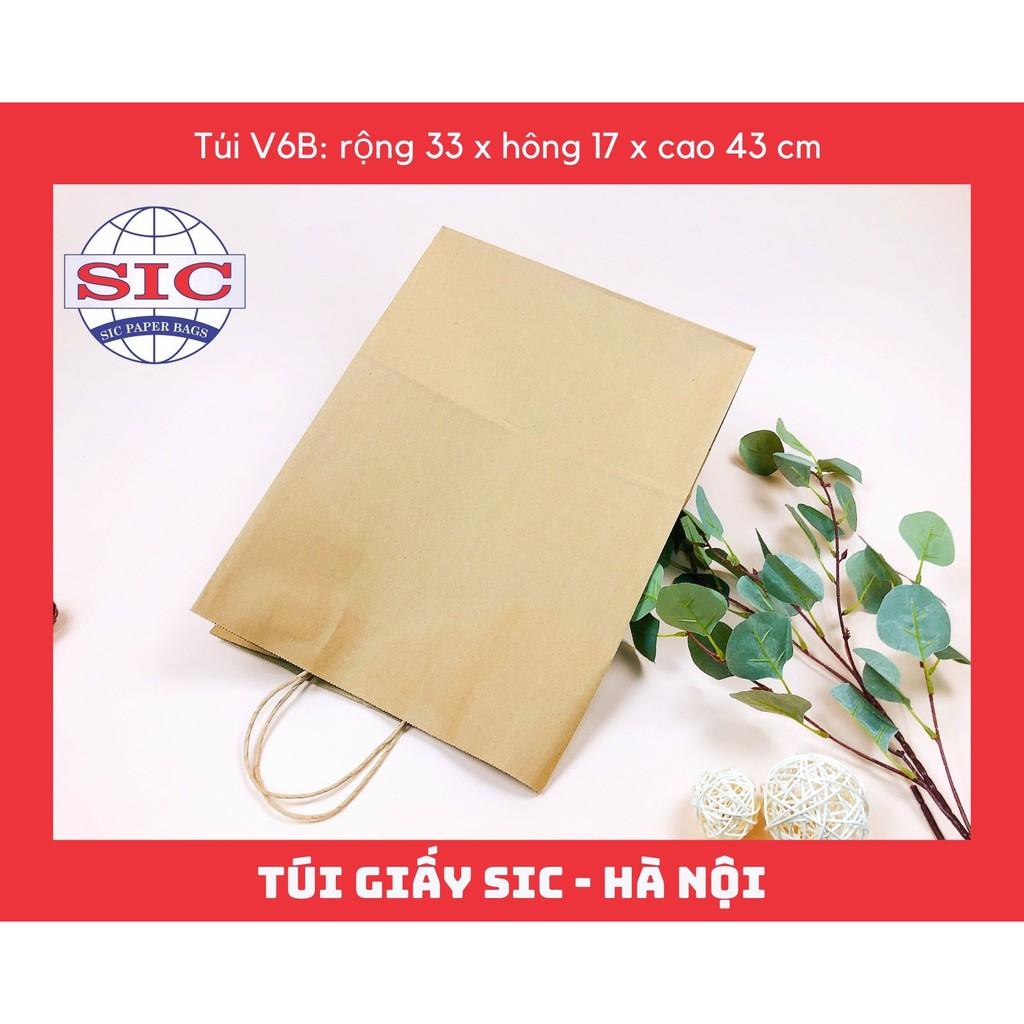 10 CHIẾC TÚI GIẤY KRAFT V6B: 33x17x43 cm CÓ QUAI (ẢNH THẬT)