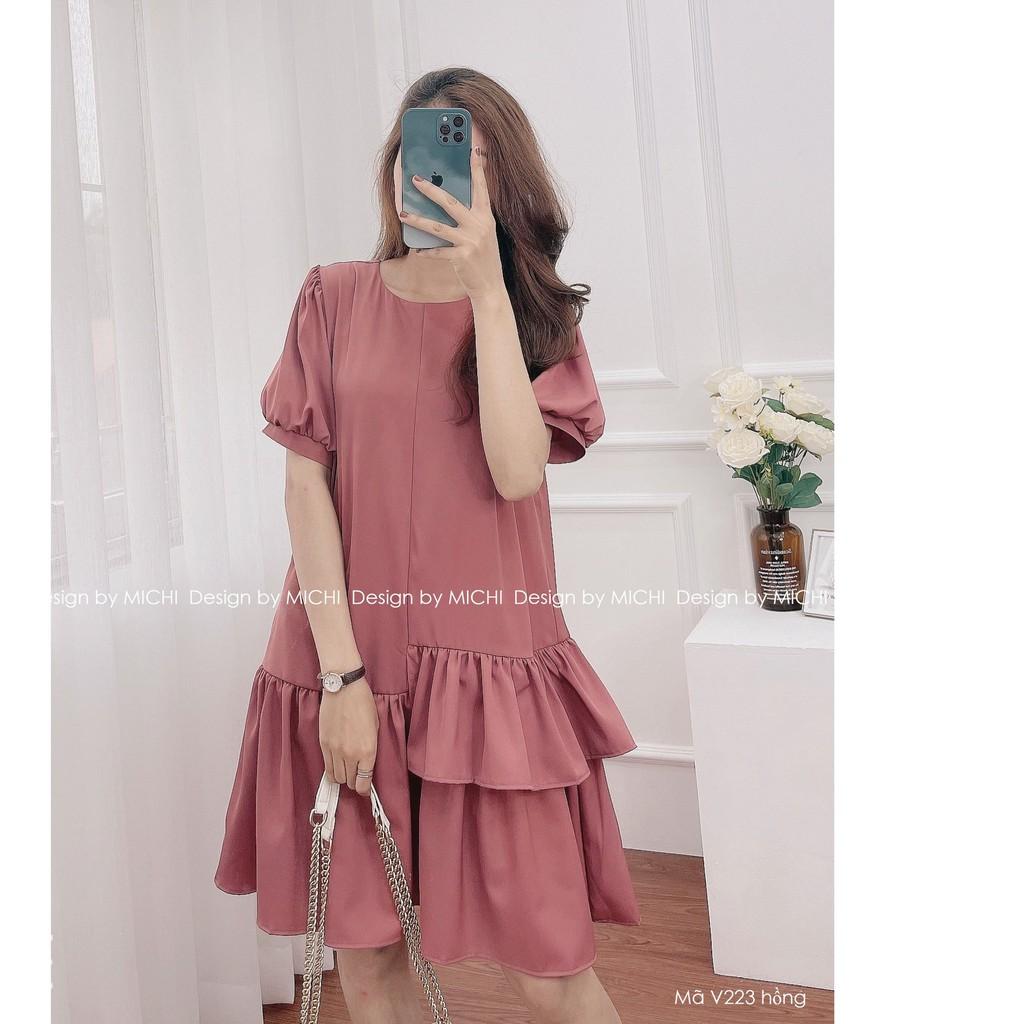 Váy suông đuôi cá đầm xuông rộng, đầm dáng suông váy bầu rộng freesize, mã V223 - Michi House