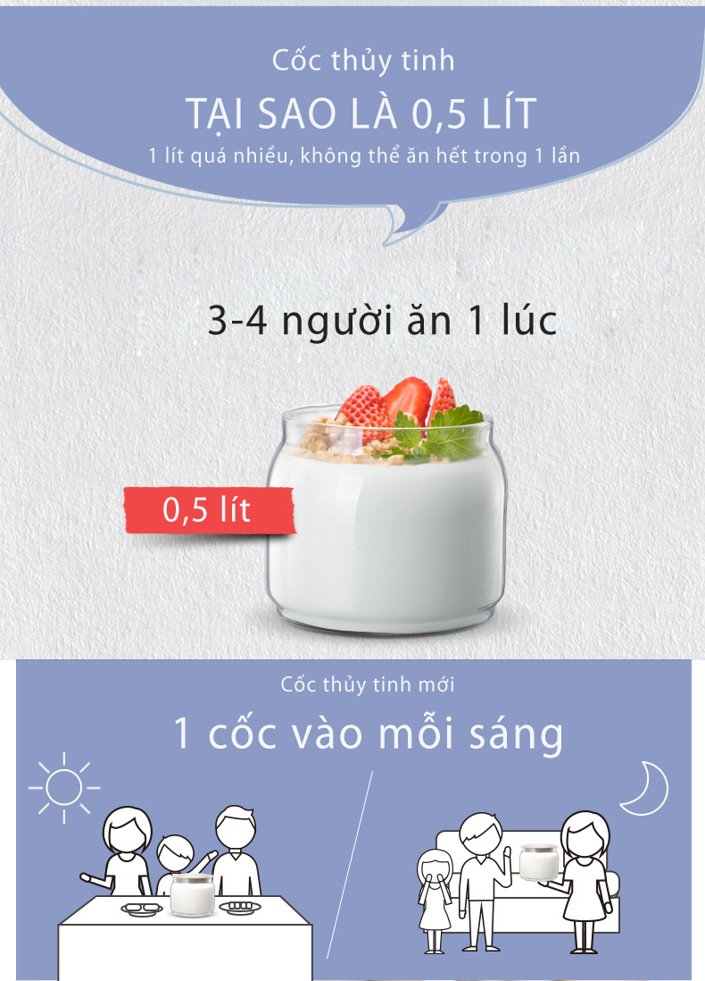 Máy Làm Sữa Chua Bear Tiện Lợi AK1 - Hàng Chính Hãng