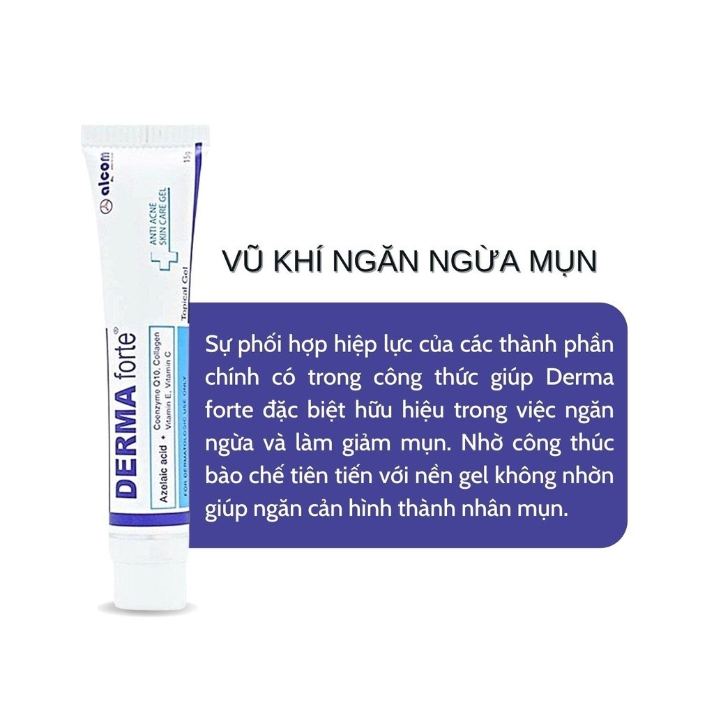 Gel Hỗ Trợ Giảm Mụn, Thâm Sẹo Và Dưỡng Da Gamma Derma Forte Gel 15g - Bản thường