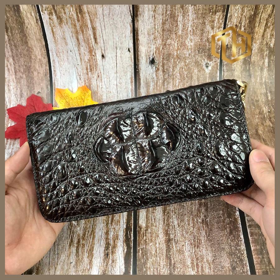 Clutch Cá Sấu Màu Nâu