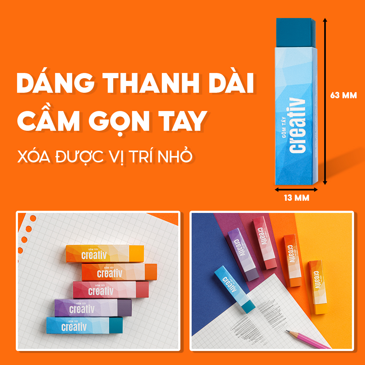 Gôm tẩy Creativ Thiên Long E-031 - tiêu chuẩn châu Âu