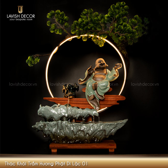 Thác Khói Trầm Hương Phật Di Lặc 01