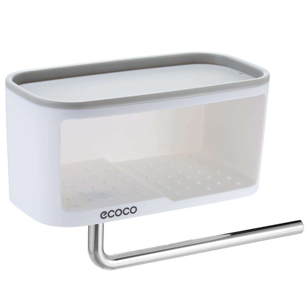 Hộp đựng đồ trong phòng tắm treo tường thiết kế kèm thanh treo khăn ecoco