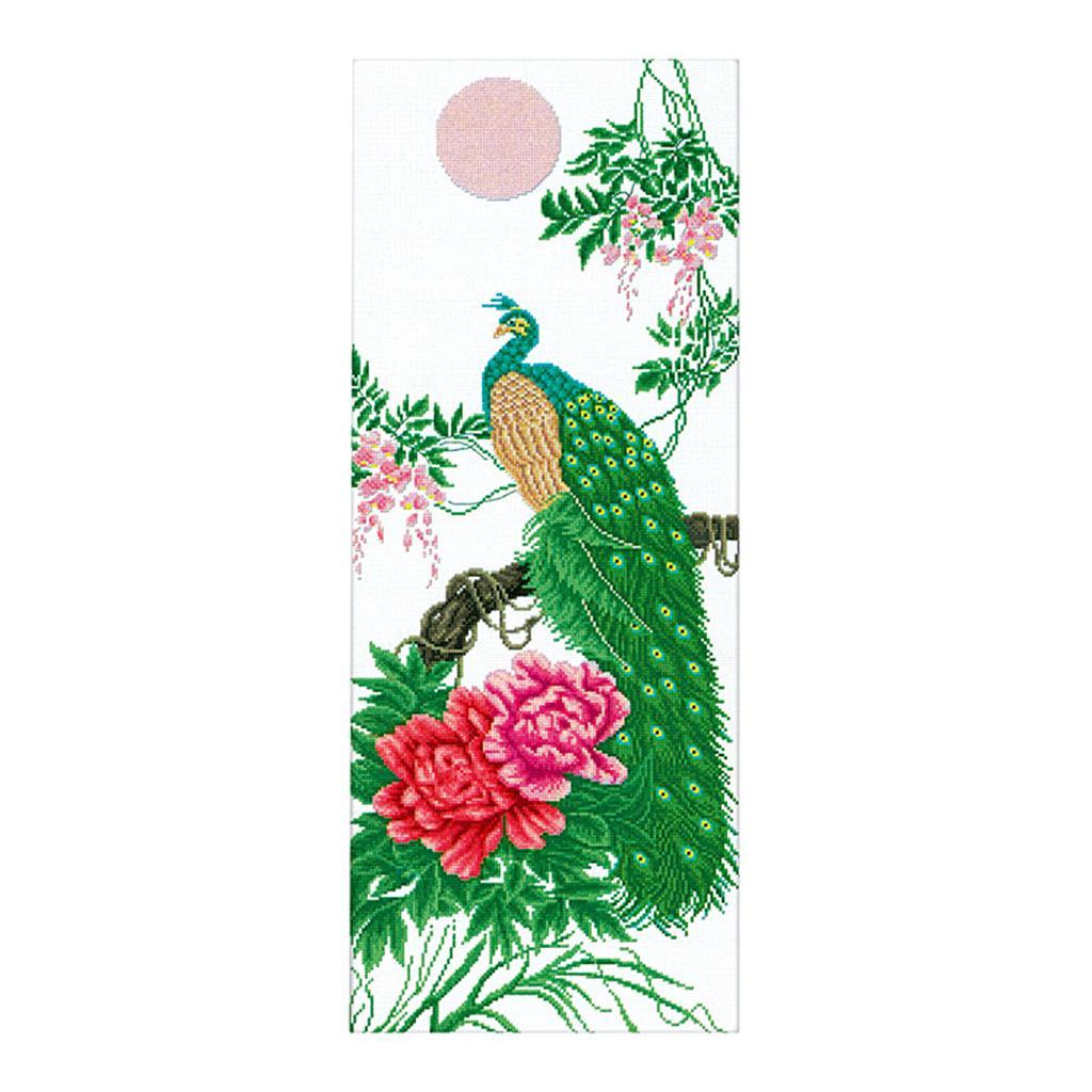 DIY Painting Peony Peacock Embroidery Cross Stitch Kits Crafts Home Decors