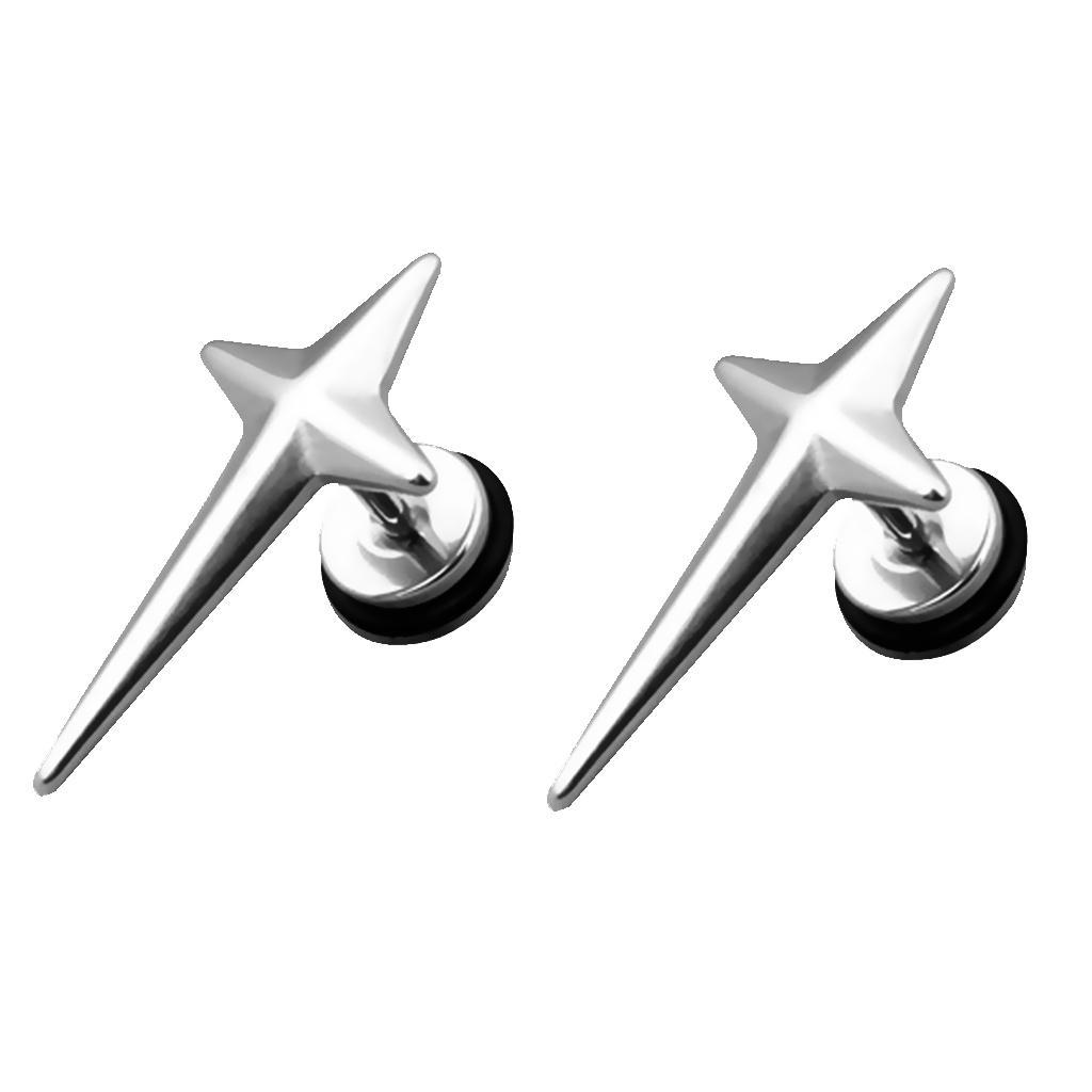 Fashion Unisex  Stainless Steel Cross Earrings Ear Studs Jewelry