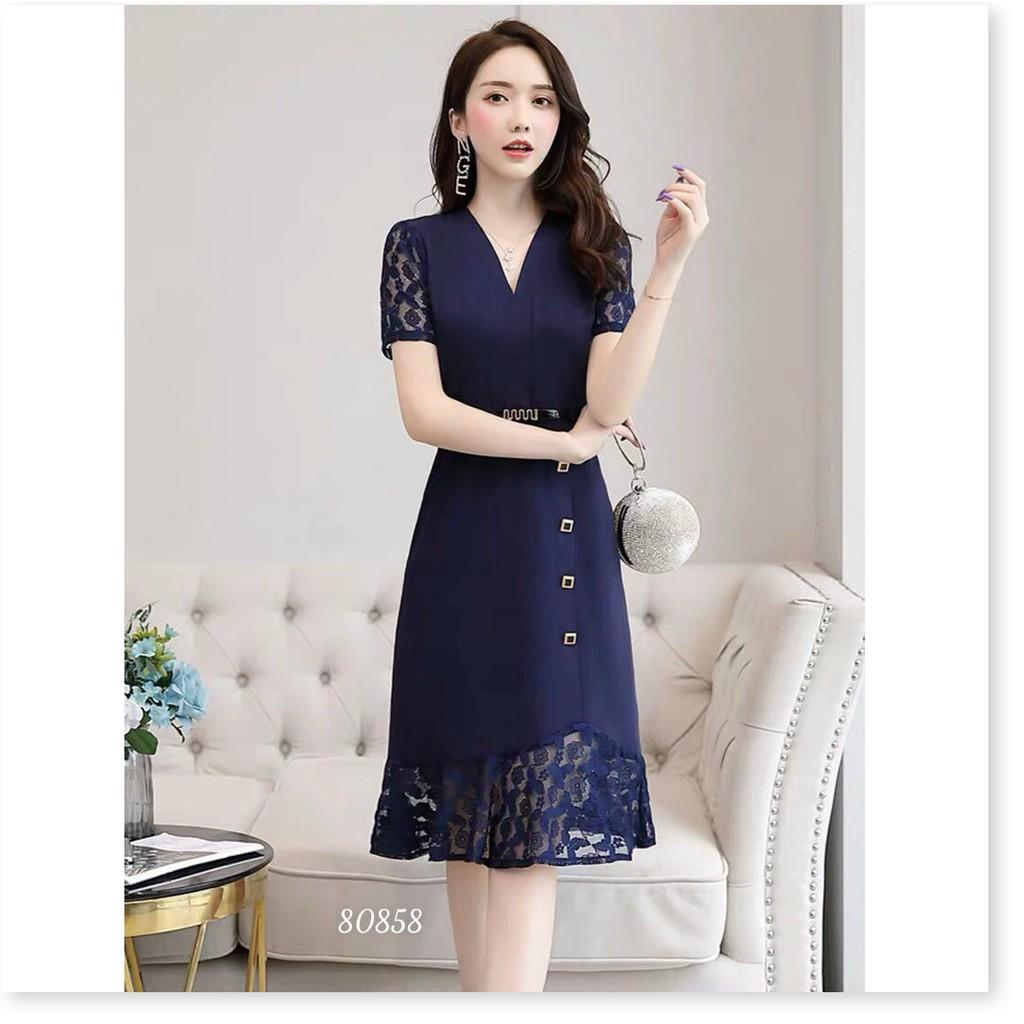 ĐẦM UMI PHỐI REN TAY NGẮN XINH XẮN