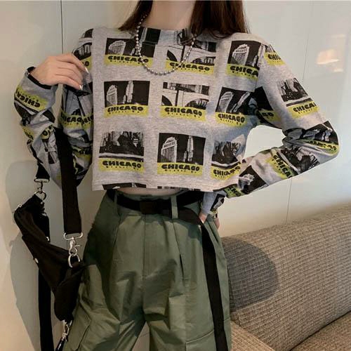 Áo thun crop top in hình Mã: AX4177