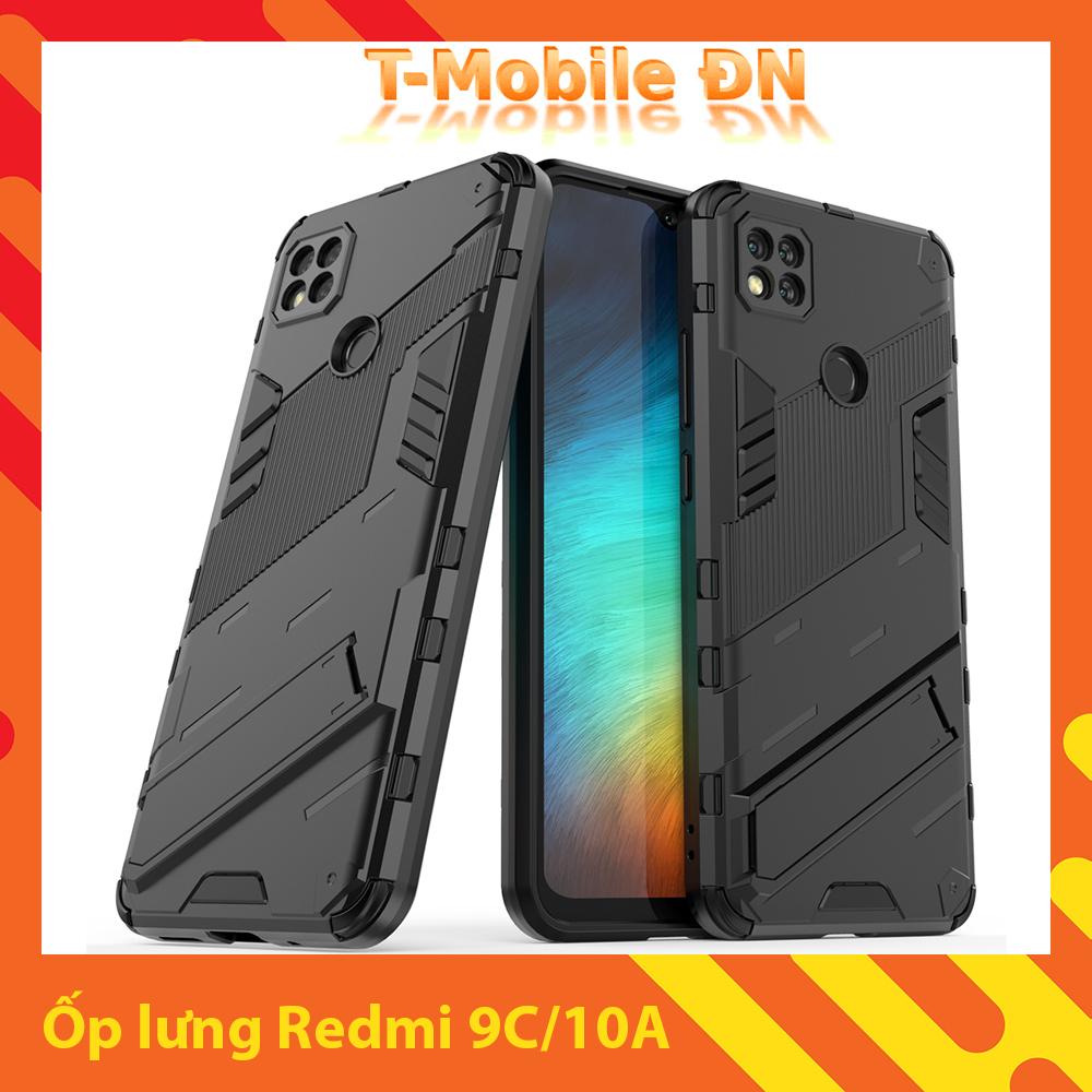 Ốp lưng cho Xiaomi Redmi 9C 10A, Ốp chống sốc Iron Man PUNK cao cấp kèm giá đỡ cho Redmi 10A 9C