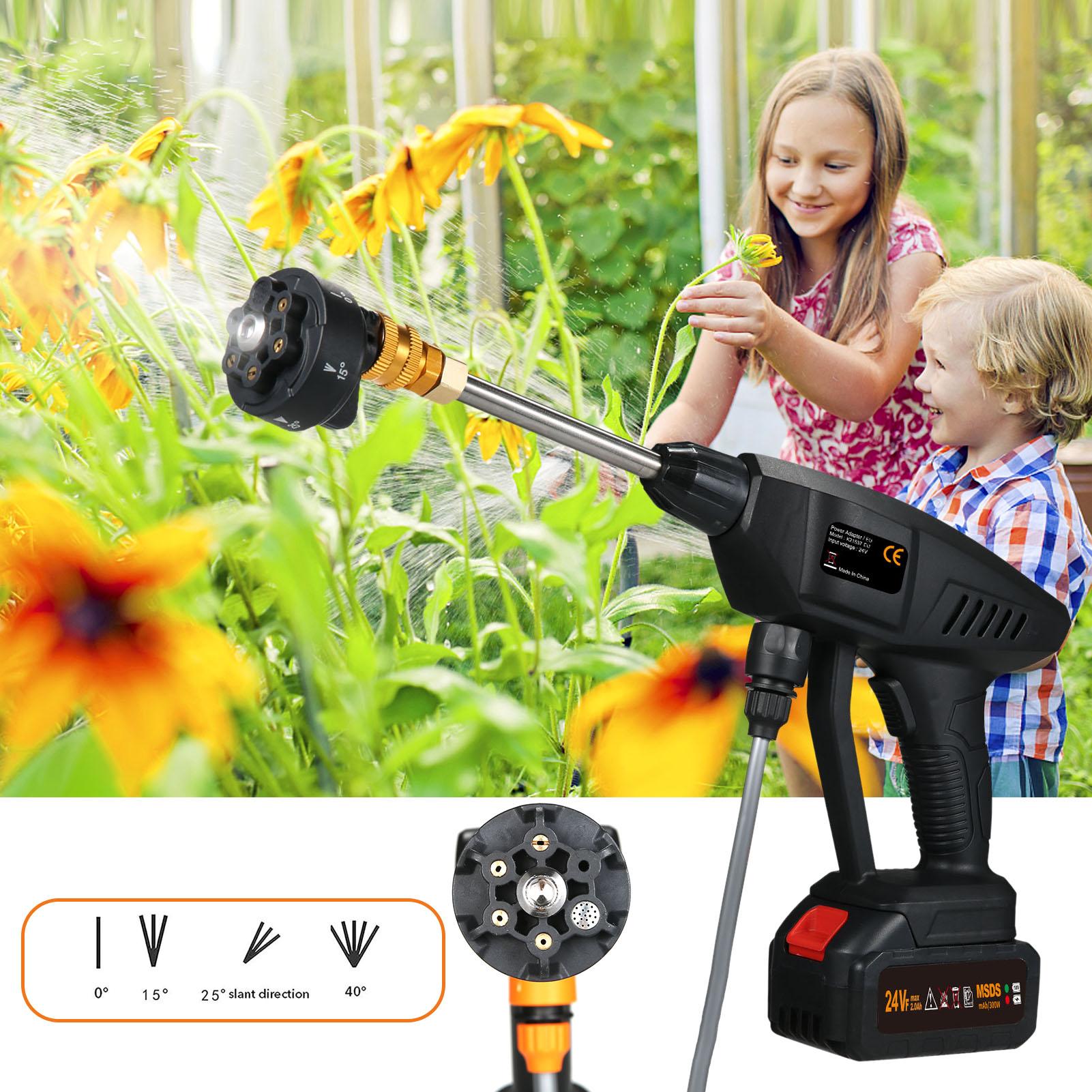 6-in 1 spray Cordless Power Washer 60Bar 300W High Power Washer Machine with Rechargeable Battery for Car Fence Floor Cleaning Watering
