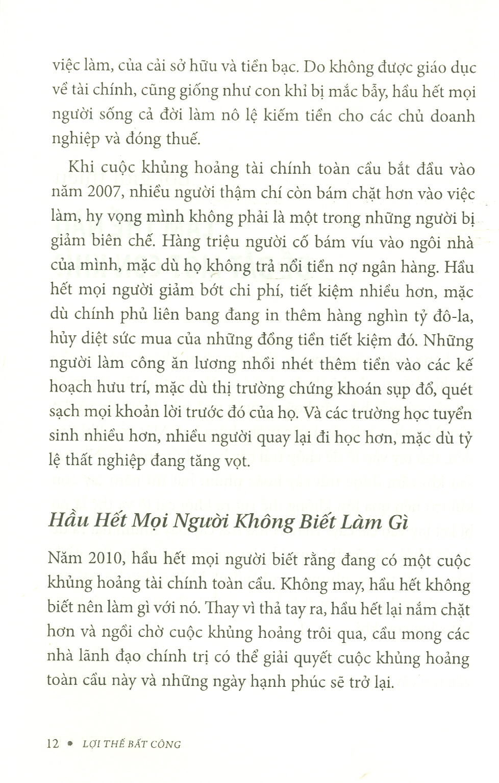 Sách Lợi thế bất công - Sức mạnh của giáo dục tài chính
