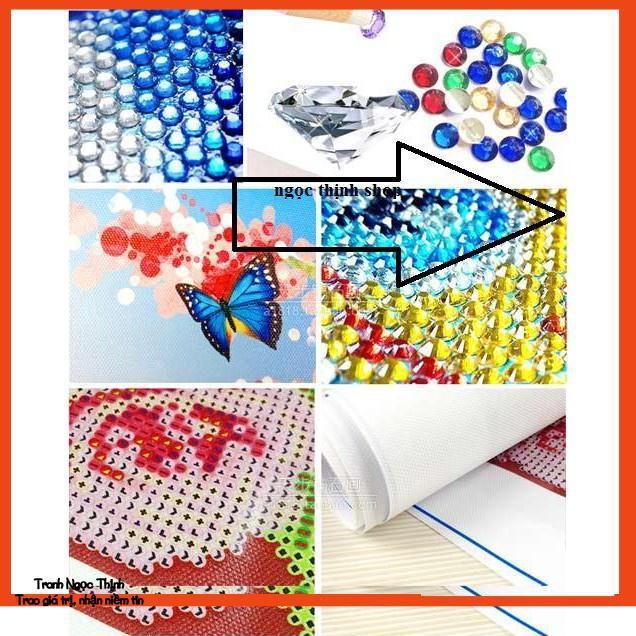 FreeShip 250k Toàn Quốc-Tranh đính đá cao cấp non nước hữu tình- 181x75Cm