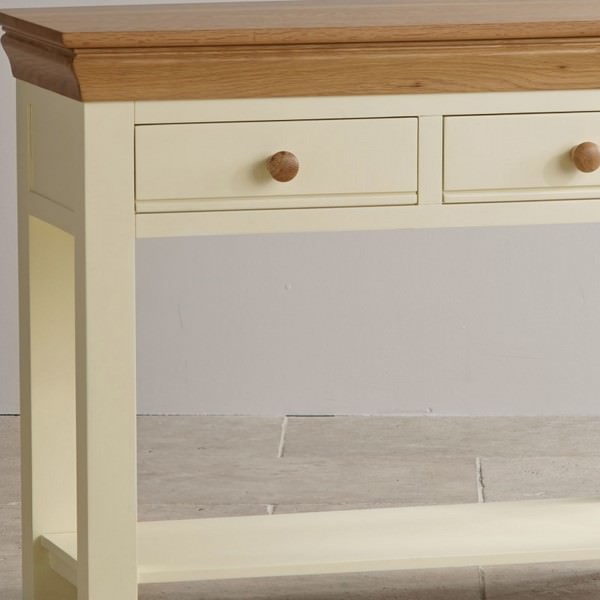 Bàn console 2 ngăn kéo Country Cottage gỗ sồi