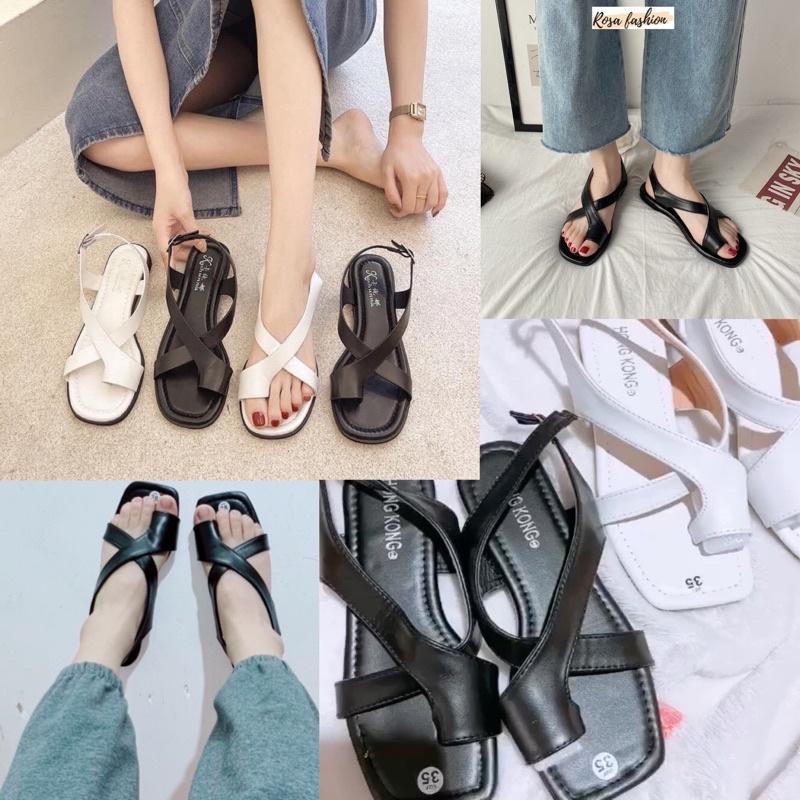 Sandal xỏ ngón da mềm êm chân