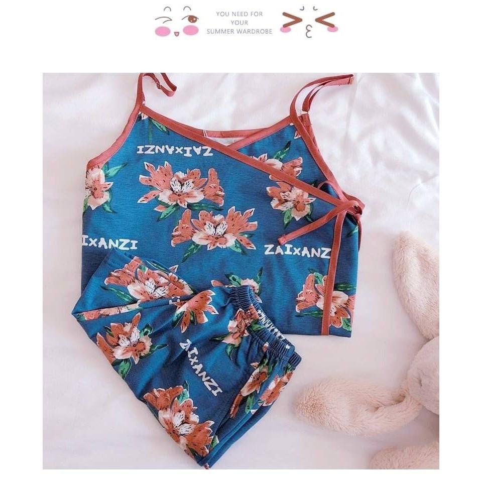 Bộ Đùi Mặc Ở Nhà 2 Dây Vạt Xéo,Hàng Nhập Quảng Châu lên form chuẩn