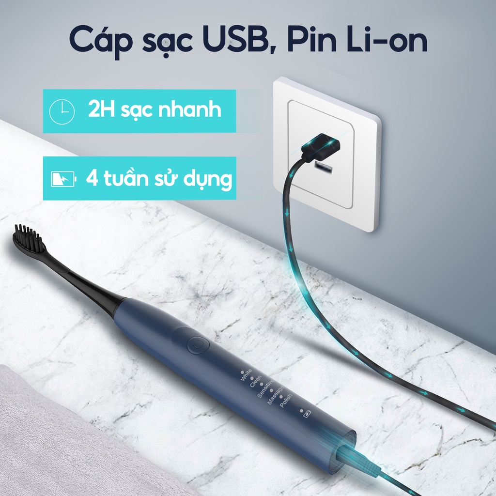 Bàn chải điện Sonic Seago SG-540 - Bảo hành 12 tháng