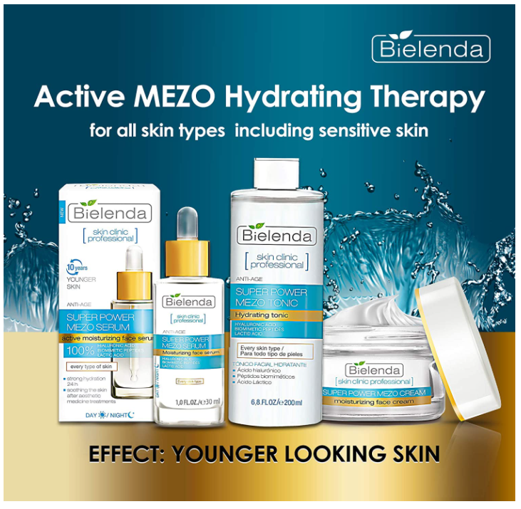 Nước hoa hồng dưỡng ẩm Bielenda Anti Age Super Power Mezo Tonic Moisturizing Tonic 200ml