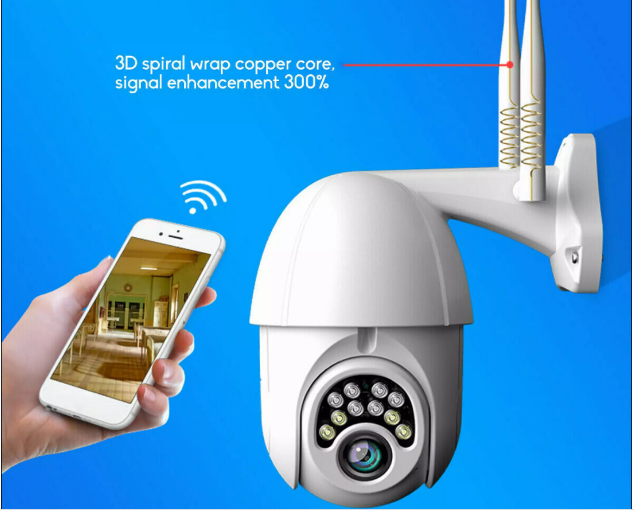 Camera IP WiFi 3.0 Mpx Hồng Ngoại FULLHD 1080P, Camera IP Camera Hồng Ngoại Không Dây An Ninh PTZ WiFi Chống Nước Bảo Hành 3 Năm