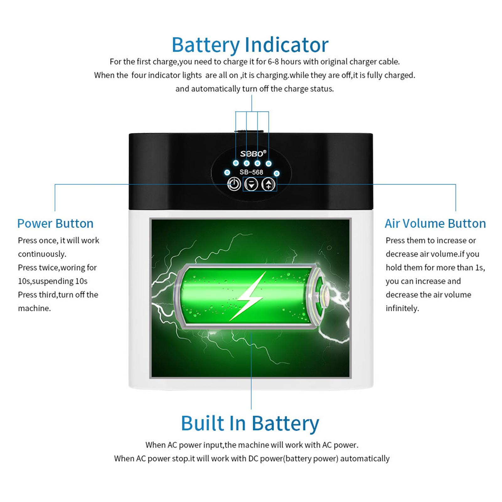 Máy bơm oxy bể cá Oxygenator có thể sạc lại