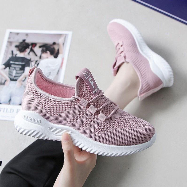 Giày thể thao nữ, giày sneaker nữ thoáng khí phối chữ F siêu nhẹ , êm chân