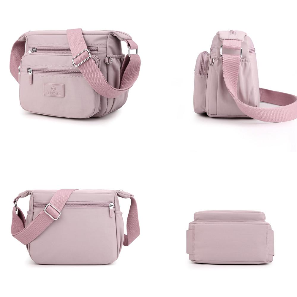 Dây Kéo Đôi Đeo Chéo Túi Xách Cho Nữ Nylon Chất Lượng Cao Vải Đeo Vai Thiết Kế Cổ Túi Nữ Du Lịch Tất