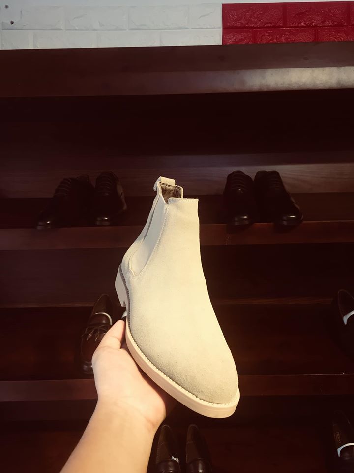 Giày chelsea boots da bò lộn màu tan AG3T Handmade thủ công tại Việt Nam