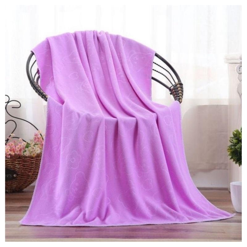 Khăn Tắm Xuất Nhật Họa Tiết Gấu In Chìm Khổ Lớn 1m4 x 70cm KHANTAM1