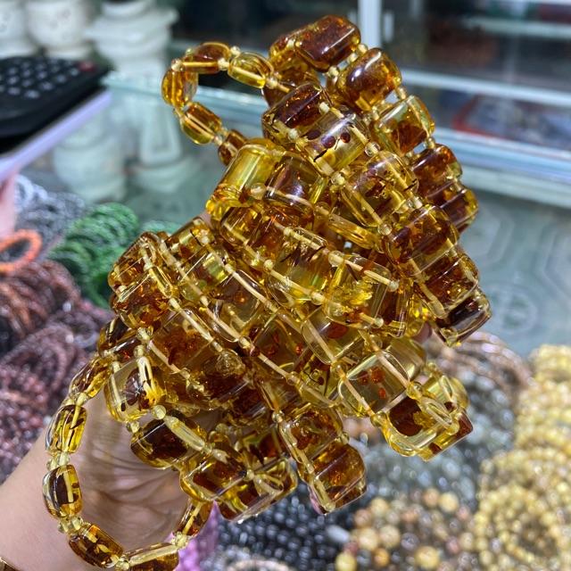 Vòng tay amber (hổ phách) thiên nhiên