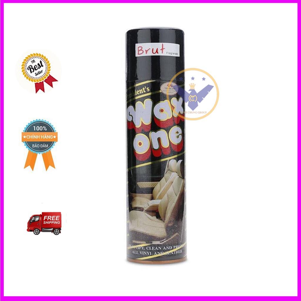 Chai xịt đánh bóng vệ sinh da ghế xe ô tô, nhựa, nội thất Wax One - Thái Lan 450ml