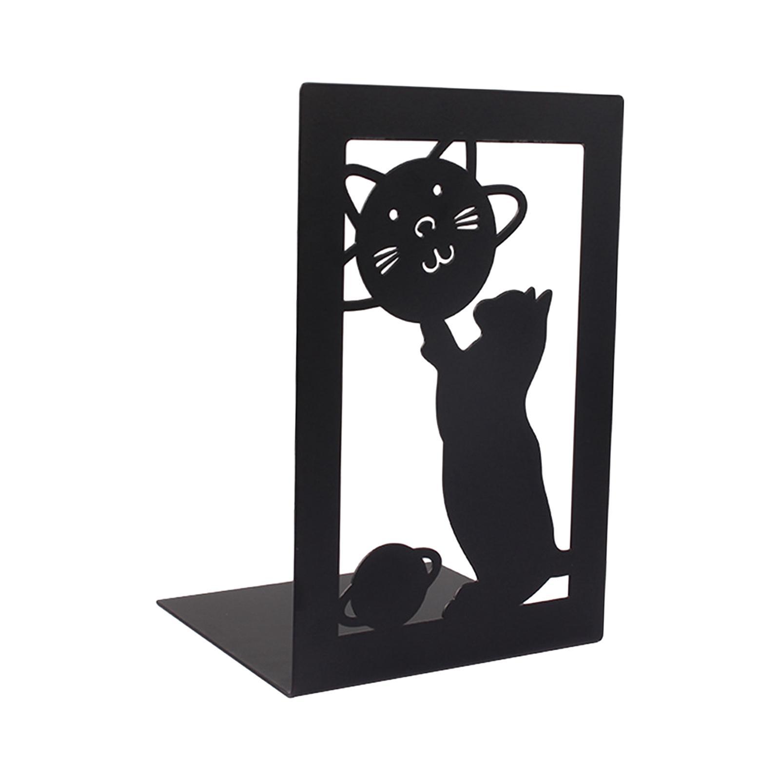 Decorative Bookends Book Shelf Holder Heavy Duty Anti Slip Book Stoppers Metal Book Ends for Shelves School Library Magazines