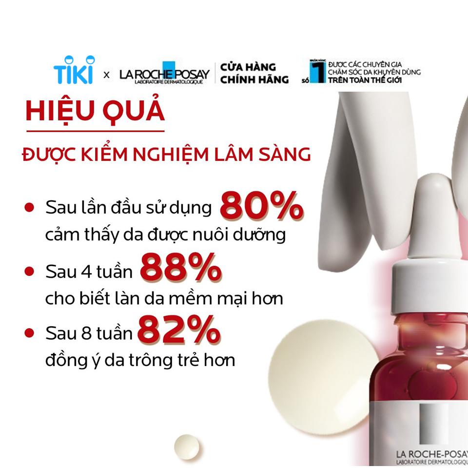 Tinh chất giúp tái tạo da, giảm thâm nám và nếp nhăn trên da, làm đều màu da La Roche Posay Retinol B3 Serum