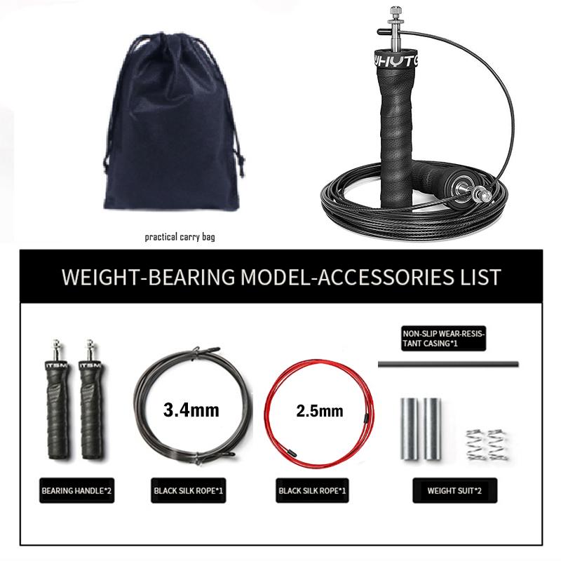 2.5/3.4Mm Thể Dục Tốc Độ Dây Nhảy Crossfit Bỏ Qua Sợi Dây Có Trọng Số Nhảy Bỏ Sưu Tập Luyện Với Vòng Bi Chống trơn Trượt Tay Cầm