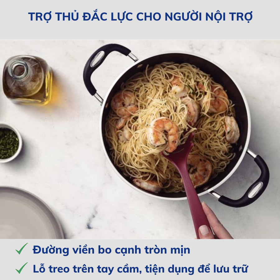 Muôi Vớt Mỳ Tramontina 30cm Bằng Nhựa PA An Toàn Cho Sức Khỏe Chịu Nhiệt Đến 180 Độ C Nhập Khẩu Brazil