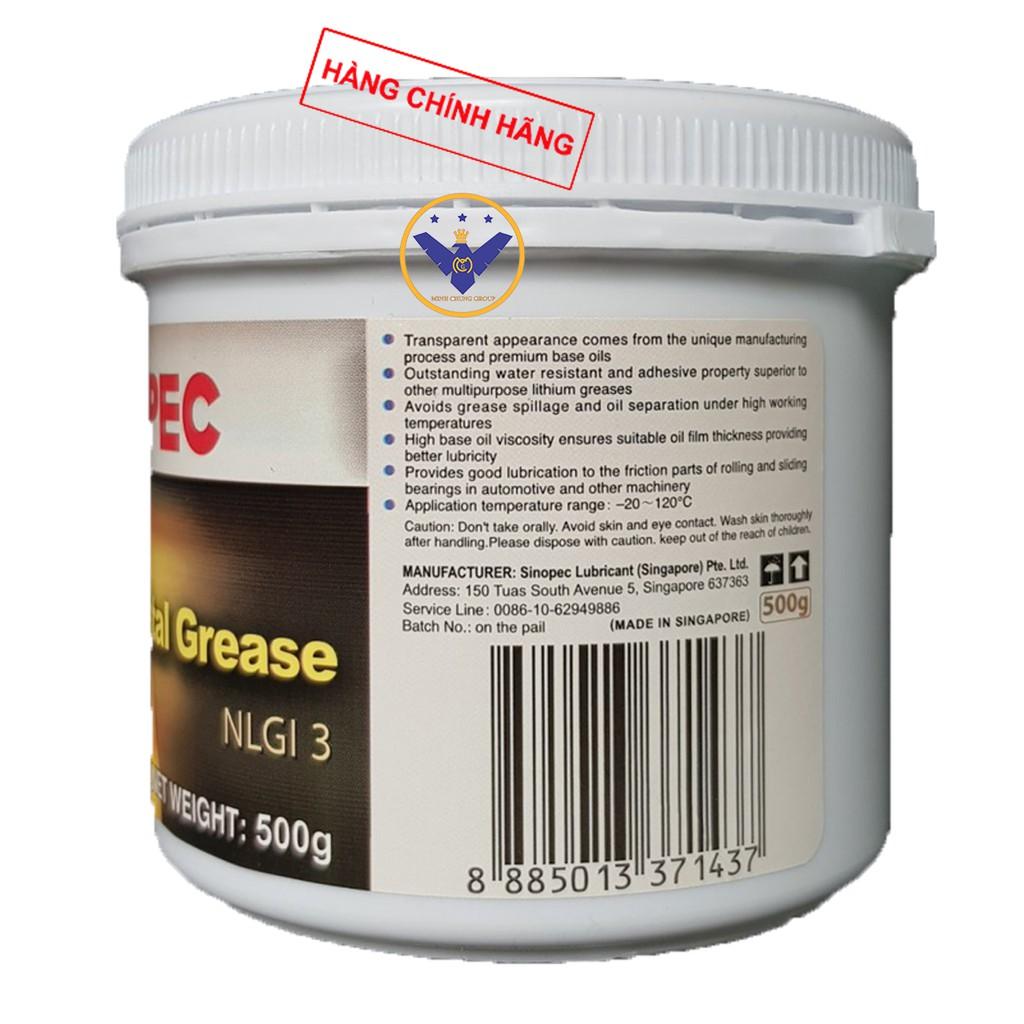 Mỡ bò bôi trơn chịu nhiệt Sinopec C'rystal Grease NLGI 3 - 500g