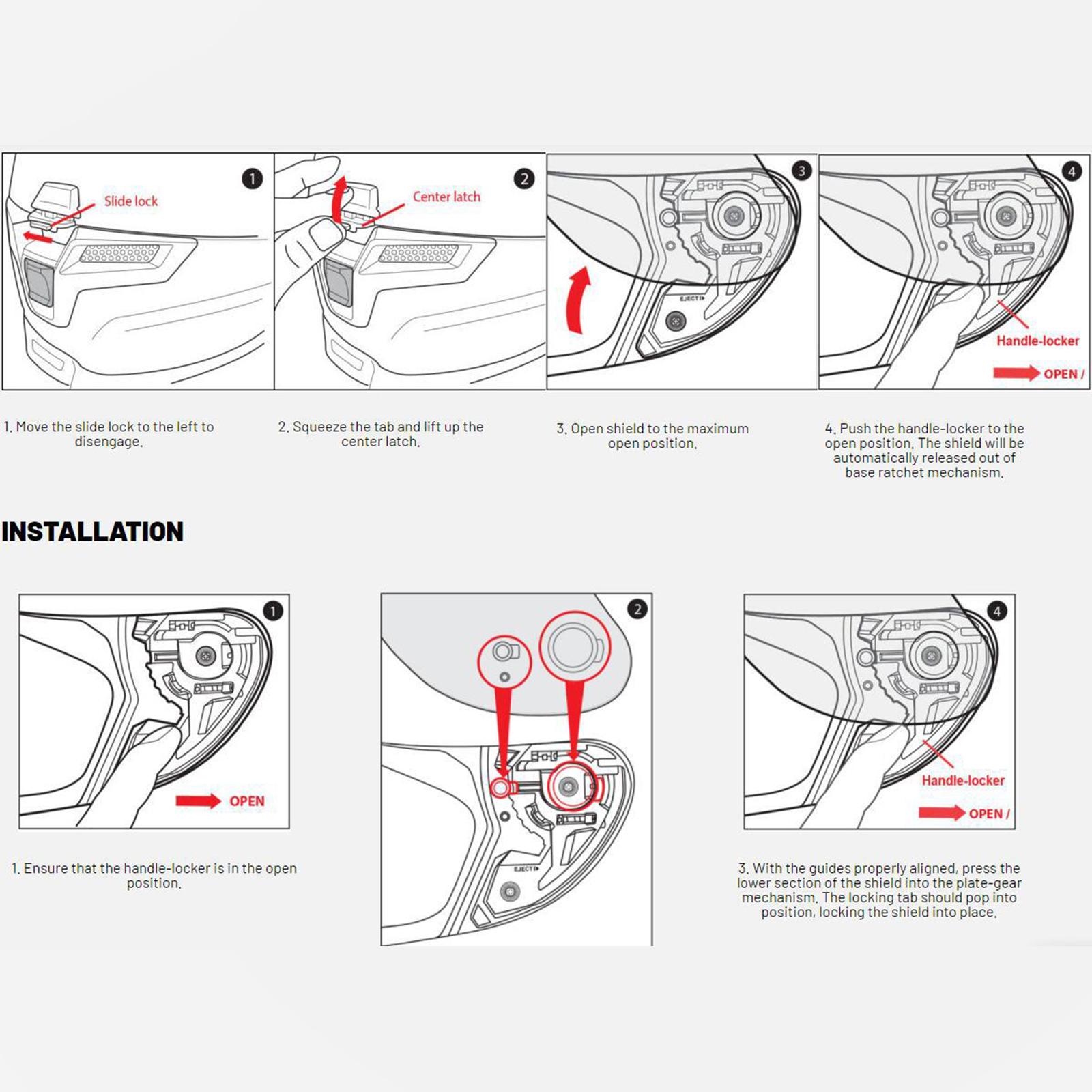 Helmet Visor Lens Night Vision Safe for HJ-26 RPHA11 RPHA70  revo red