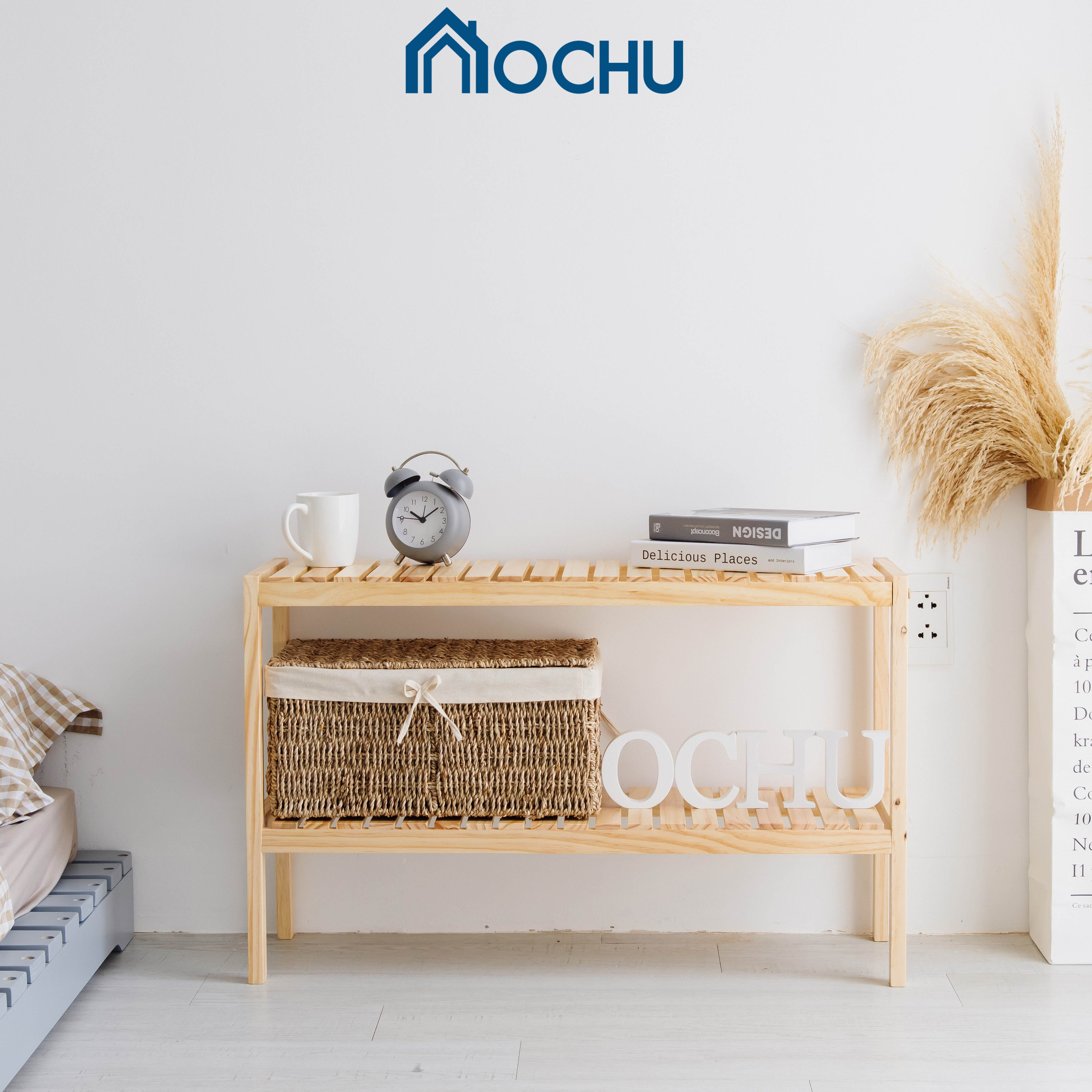 Kệ Đa Năng 2 Tầng Khung Gỗ Thông OCHU - Bench 2F - White