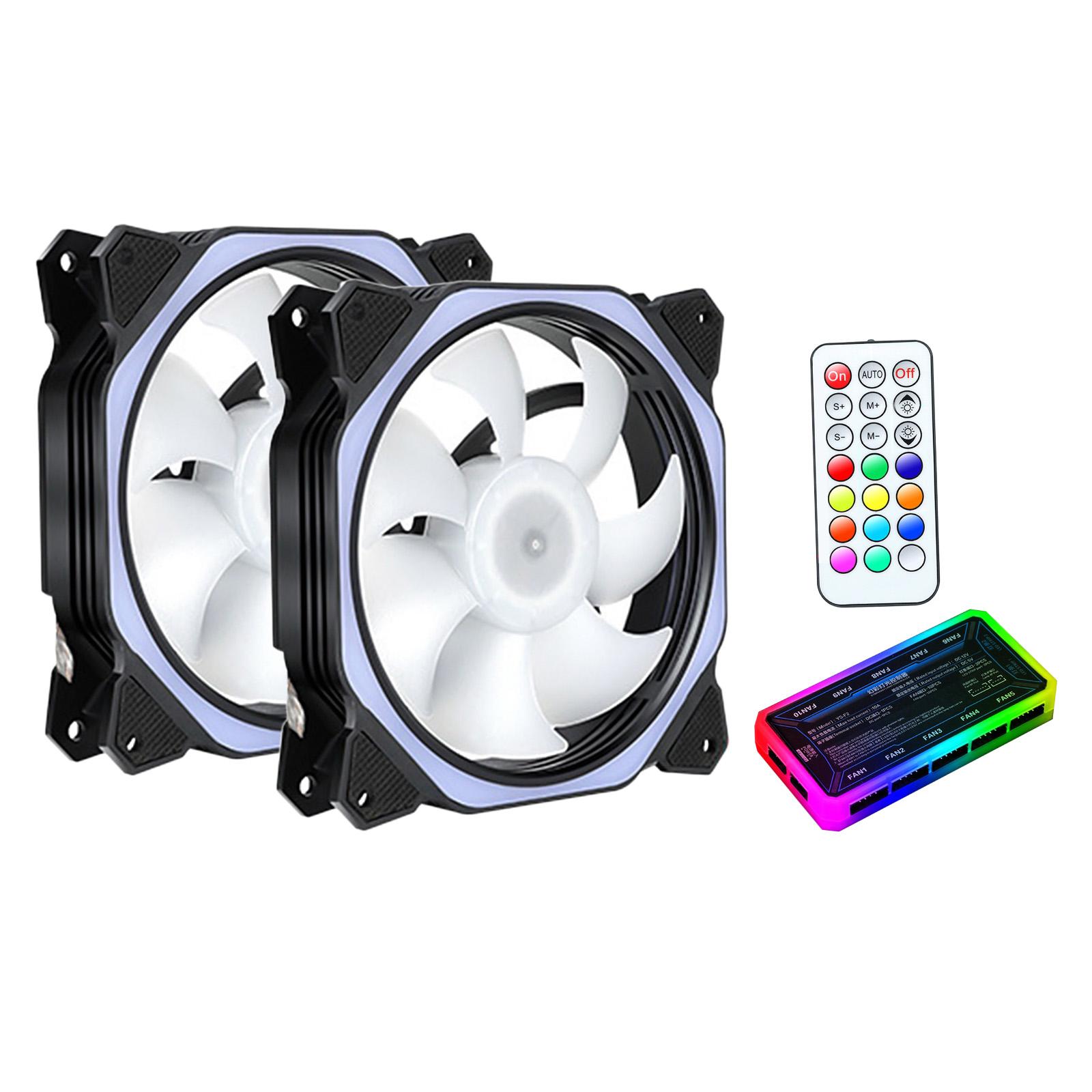 Case Fan RGB Lighting 120mm with Independently-Controlled LEDS, Absorbing Rubber Pads, PWM Static Pressure for Computer Case & Liquid Radiator