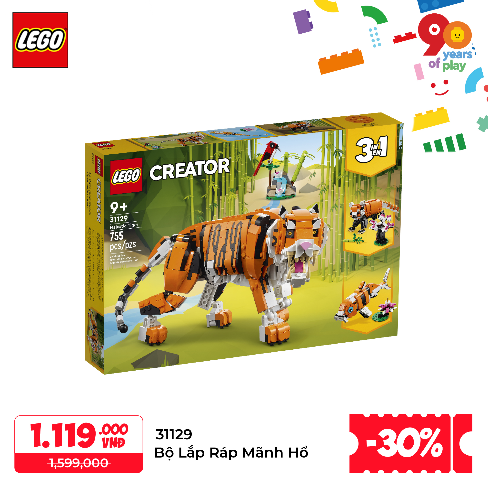 Đồ Chơi LEGO CREATOR Bộ Lắp Ráp Mãnh Hổ 31129