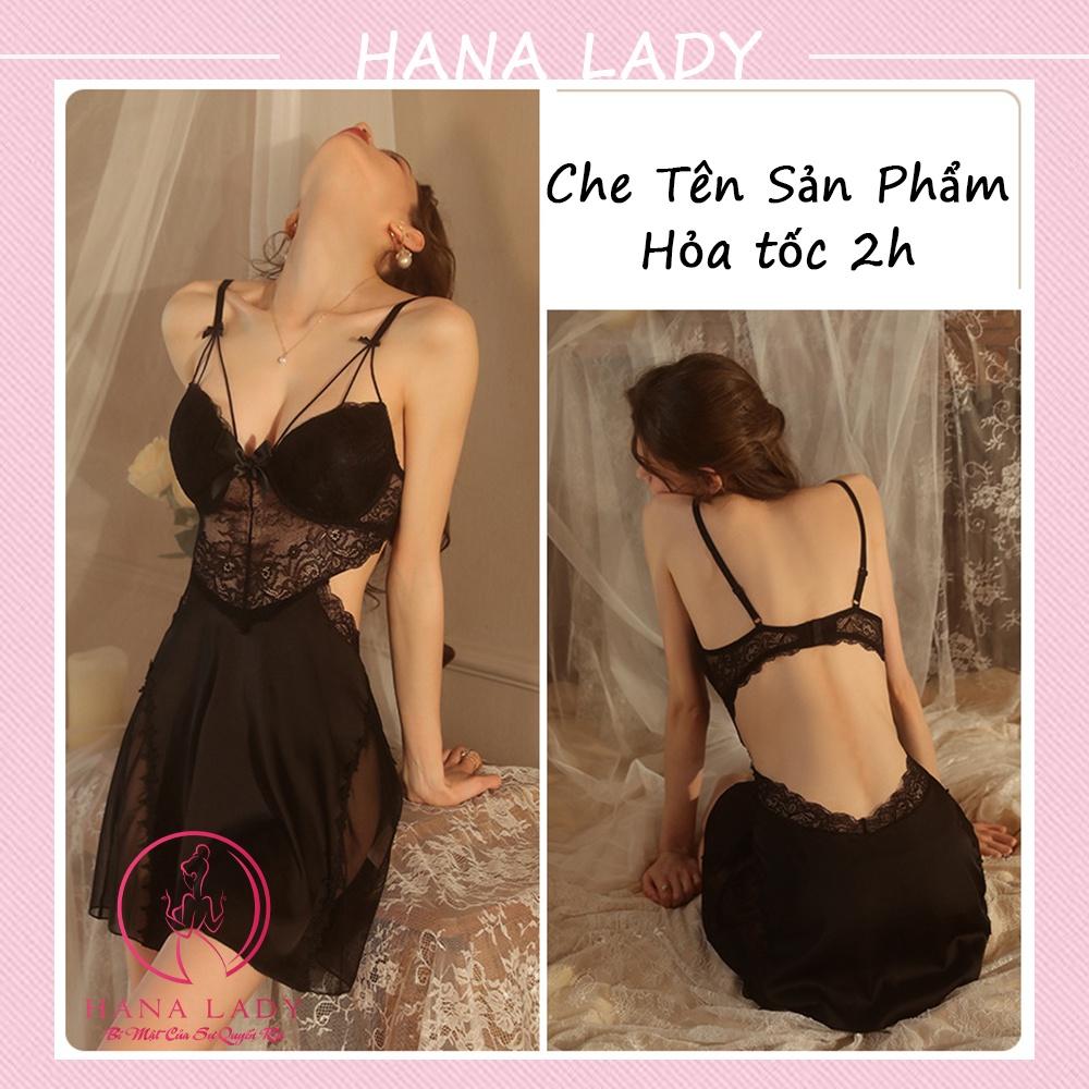 Váy ngủ sexy, đầm ngủ gợi cảm phối ren cao cấp có mút ngực VN513