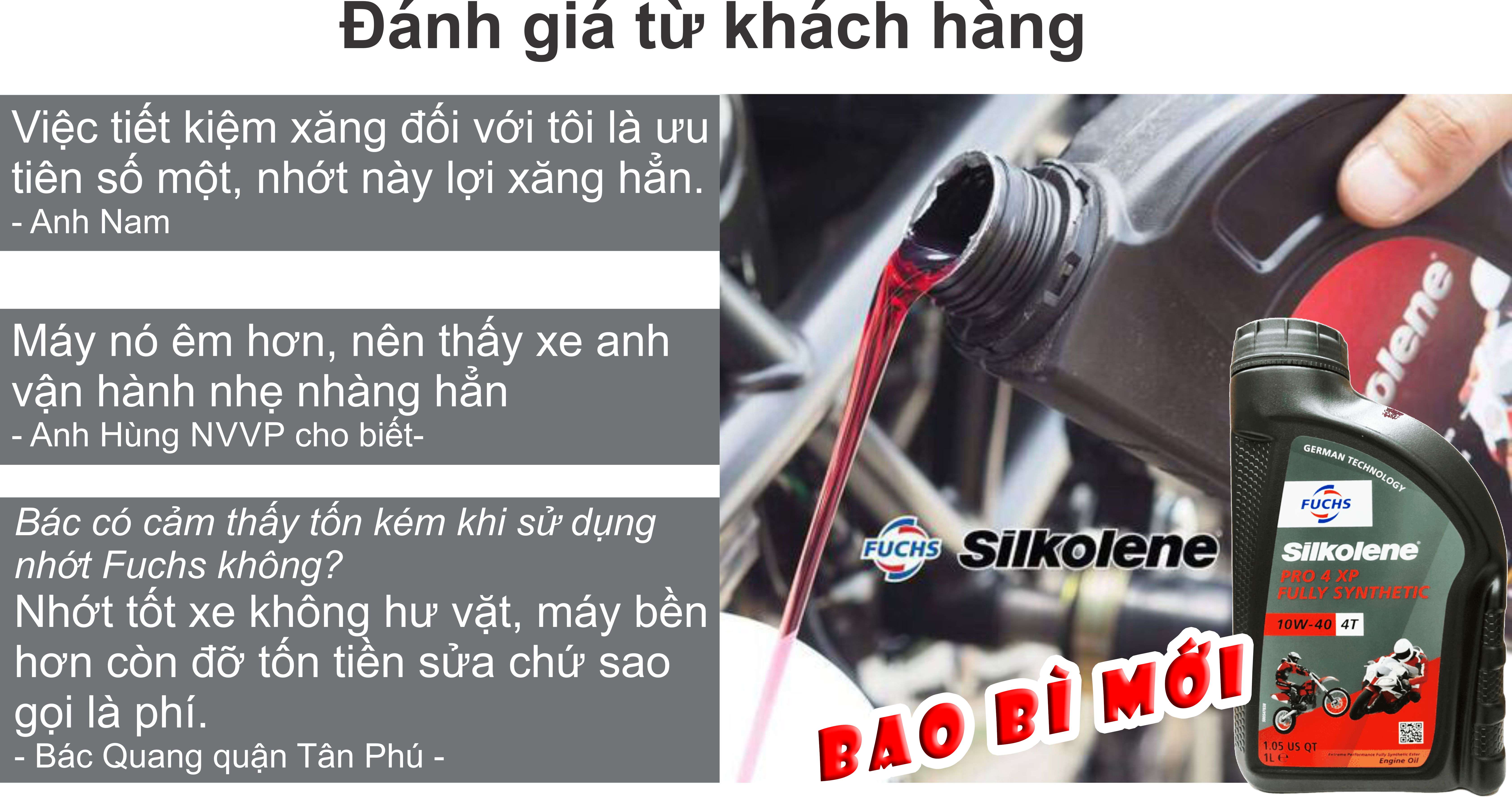 Nhớt Xe Máy / Xe Côn Tay Fuchs Silkolene 10W40 PRO 4 XP FULLY SYNTHETIC 1LÍT Ecoshine.