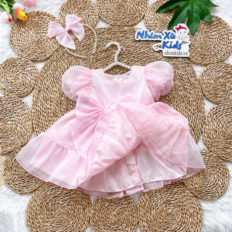 Váy Tơ Hồng Phấn Bé Gái 4 Đến 28kg, Đầm Công Chúa Bé Gái