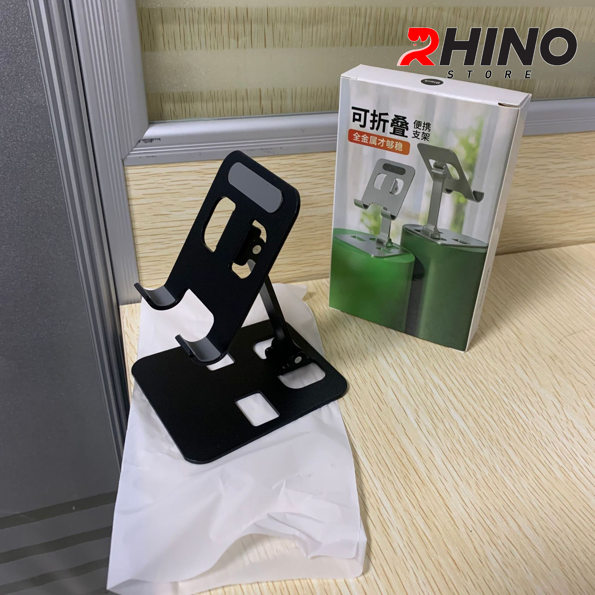 Giá đỡ, kệ đỡ điện thoại Rhino KP902 bằng thép để bàn tiện lợi có thể gấp gọn - Hàng chính hãng