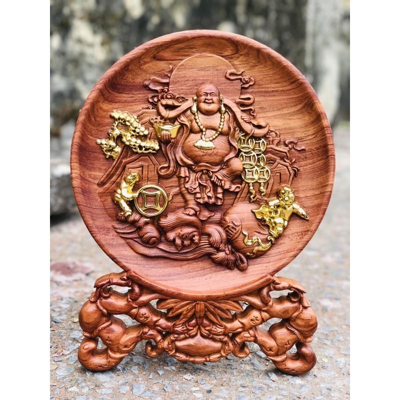 Tranh đĩa gỗ hương Sơn vàng cao cấp