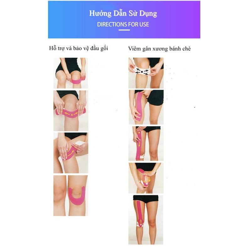 Freeship Băng cuốn thể thao KINESIOLOGY chống chấn thương bảo vệ cơ thể đầu gối khi tập Gym chống nước tiện dụng