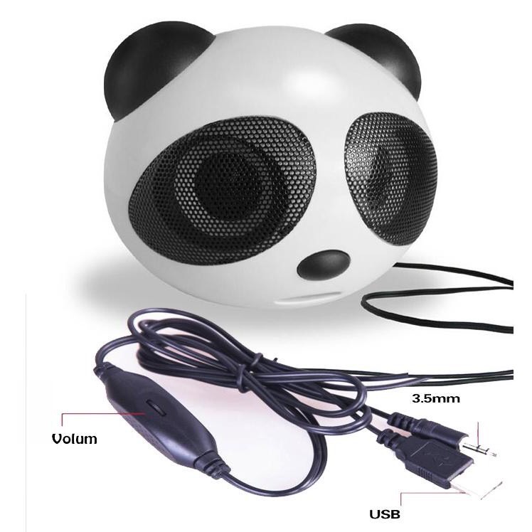 Loa nghe nhạc hình gấu trúc ngộ nghĩnh,Loa máy tính mini gấu trúc Panda để bàn cao cấp âm thanh chuẩn stereo chất lượng