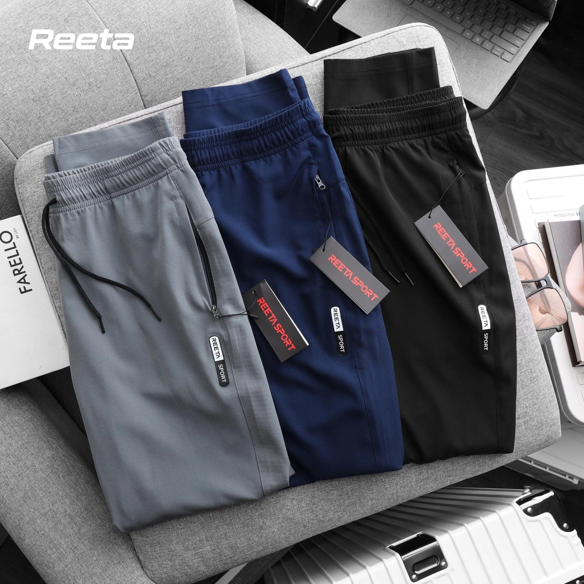 Quần dài thể thao nam REETA, Logo in sắc nét, thiết kế 3 túi và khóa kéo tiện lợi phù hợp đi tập và đi chơi - A1782