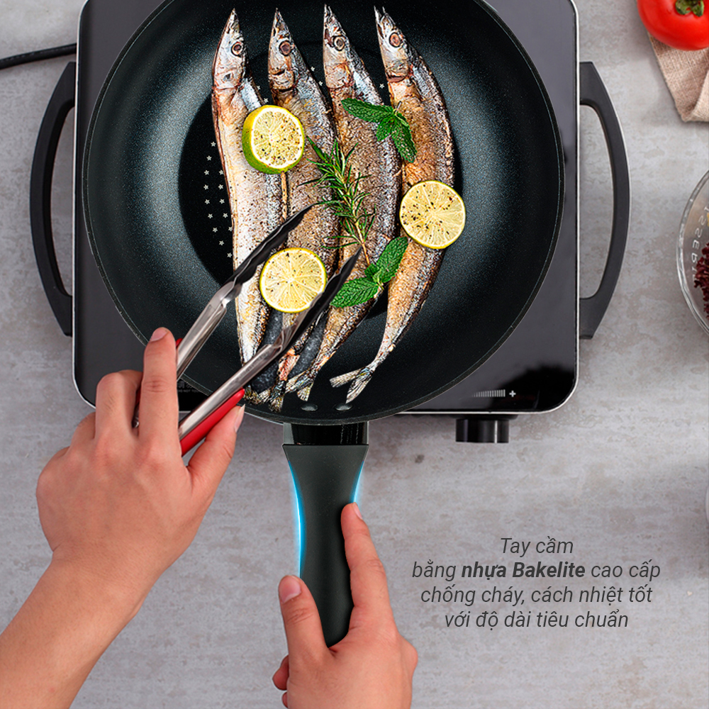 Chảo Sâu Lòng NAG2651 Đáy Từ 5 Lớp Chống Dính Cao Cấp Nagakawa NAG2651 - Dùng Trên Mọi Loại Bếp - Hàng Chính Hãng