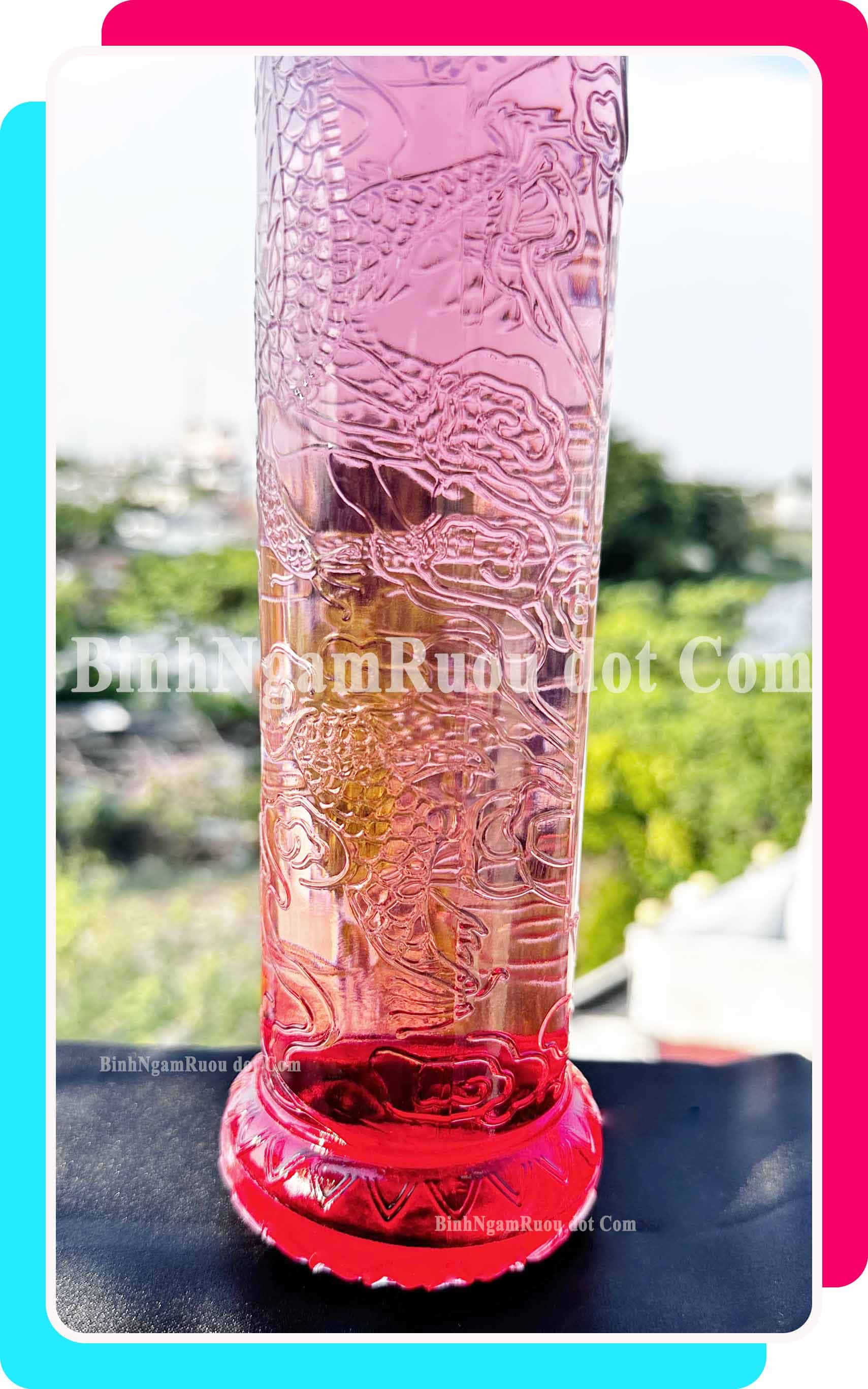 C61 Chai Đựng Rượu Thủy Tinh Họa Tiết Rồng Sang Trọng - Cao Cấp 500ml - Đẹp Cao Cấp - Nắp Kín Thủy Tinh Trong - Tặng Biếu Sang Trọng