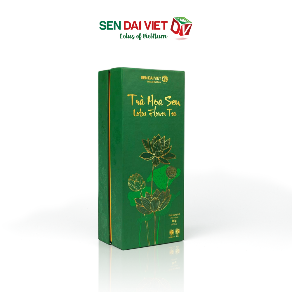 Trà Hoa Sen Sấy Thăng Hoa- Tinh Hoa Thiên Nhiên Việt, Hộp Quà Cao Cấp, ĐV- Sen Đại Việt- Hộp 1 Bông 16g