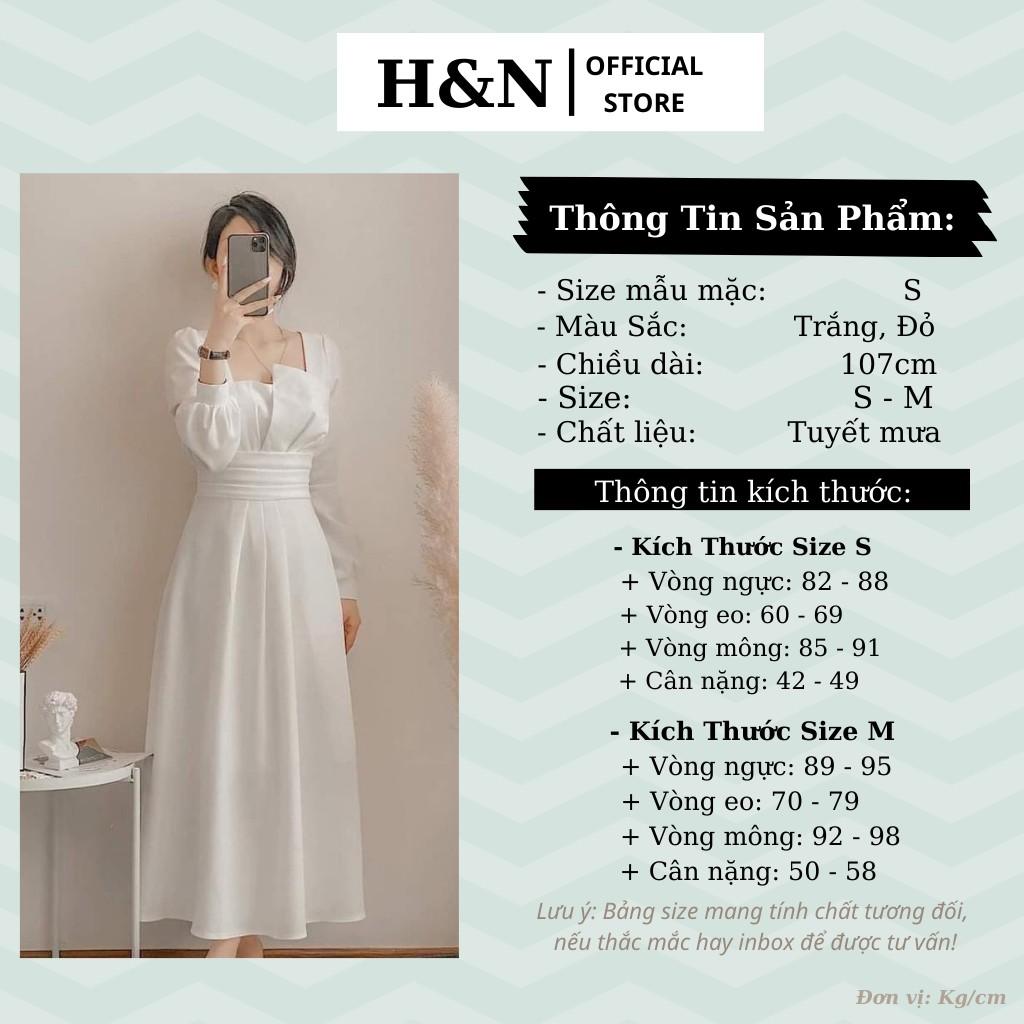 Váy Thiết Kế Dáng Suông Dài Đầm cổ vuông lệch sang chảnh dự tiệc HN Clothing V38